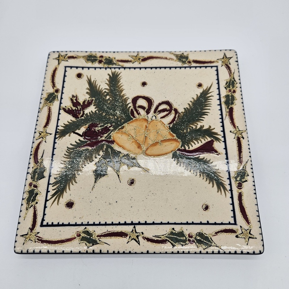 Vtg Crazy Mountain Holiday Bells & Cardinals Wall Hanger Or Trivet
